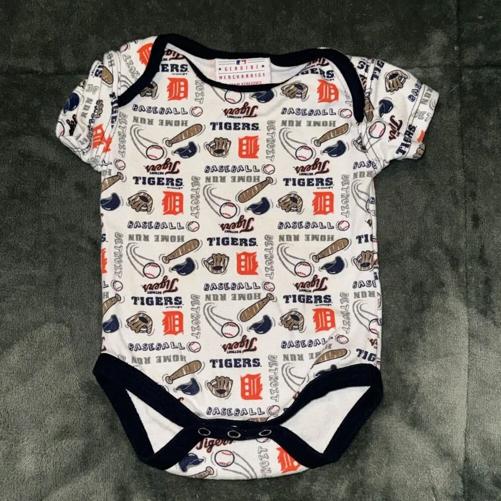 Genuine Merchandise‎ One-Piece New Baby 0-3 Months White Detroit Tigers Baseball